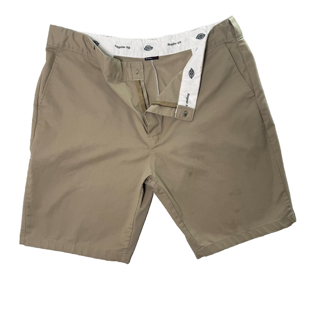 Dickies Flex Shorts Mens Work Shorts Size 44 Khaki Regular Fit Casual Chino